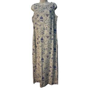 Casual Corner Annex Sleeveless Crewneck Floral Print Maxi Dress Multicolor 12